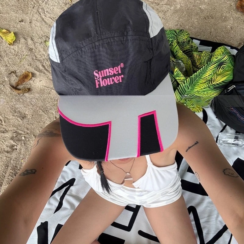 

Korean Nylon Quick-drying Printing Letters Flat-brimmed Baseball Cap Men's and Women's Summer Color Matching Hip-hop Sports Hat