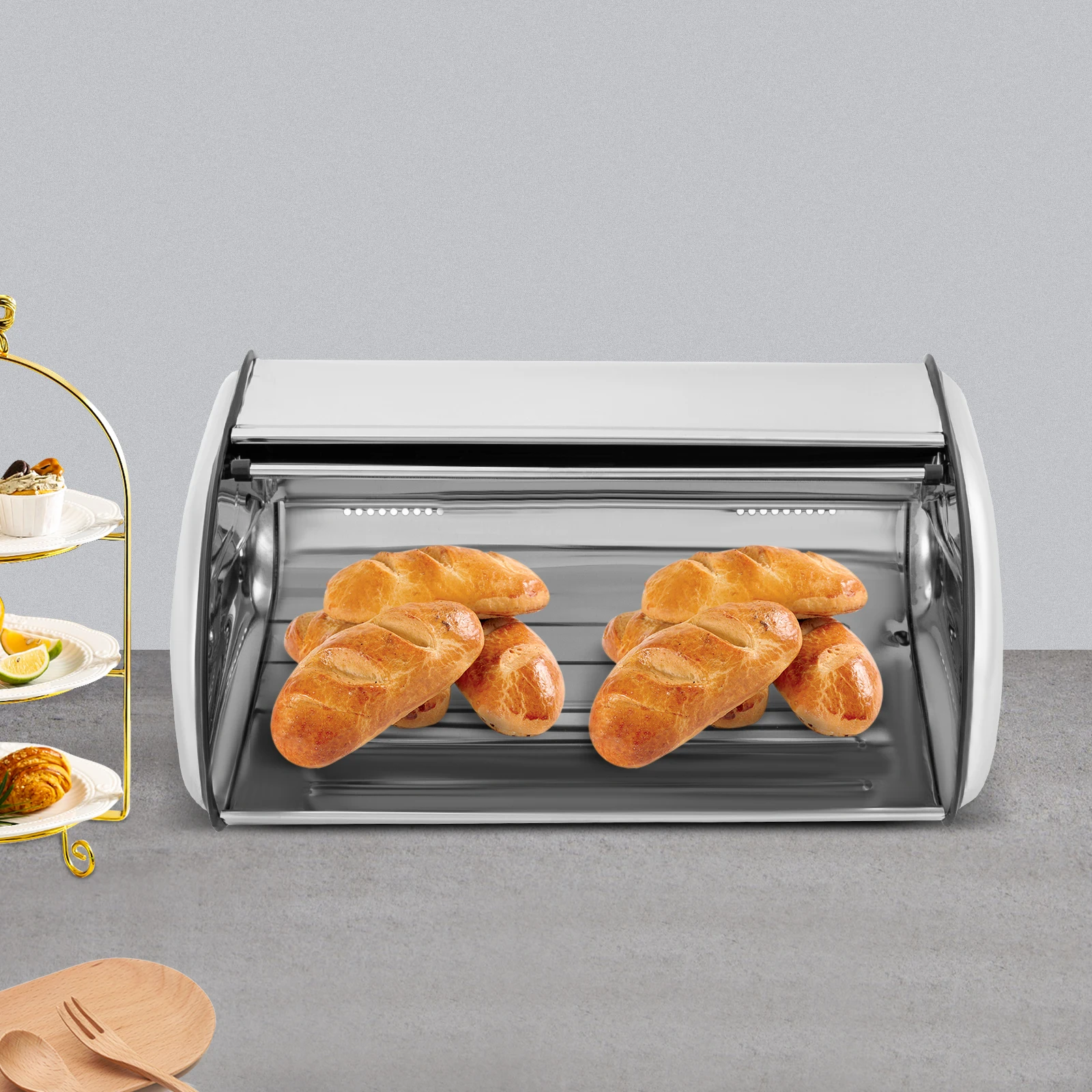 

Bread Bin Bread Holder Bread Storage Box, Bread Storage Container 410 Stainless Steel