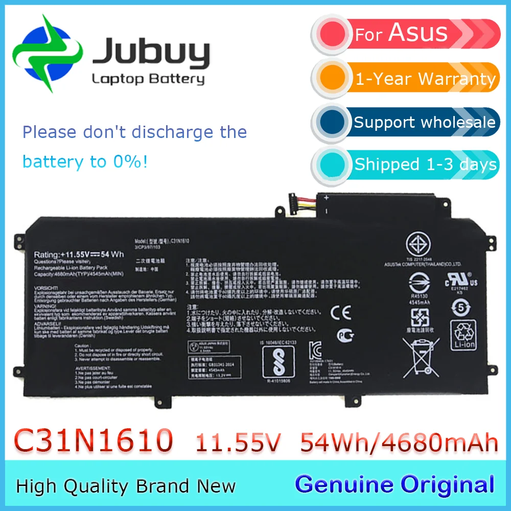 C31N1610 11.55V 54Wh Original Laptop Battery for Asus ZenBook UX330CA-FC009T UX330CA-FC020T UX330CA-FC030T