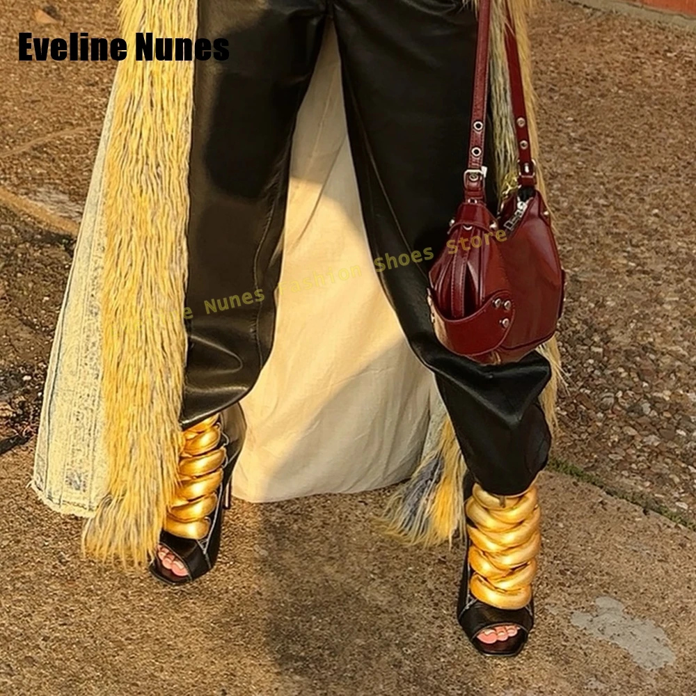 Women's Black Gold Chain Decor - Gold Chain Sandal ulasan dan harga