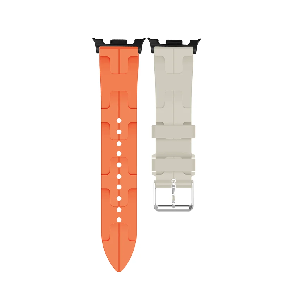 

H Pattern Watch Strap For Samsung Galaxy Watch 8 44mm 40mm Zinc Alloy Buckle Silicone Sport Band for Samsung Galaxy Watch 8