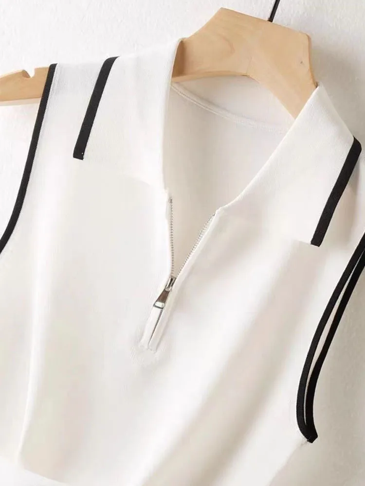 اللون Blo Design f الرمز البريدي هوديي تانك توب Svel محبوك سترة المرأة Faionable صيف 2025 طوق متعدد الاستخدامات #3