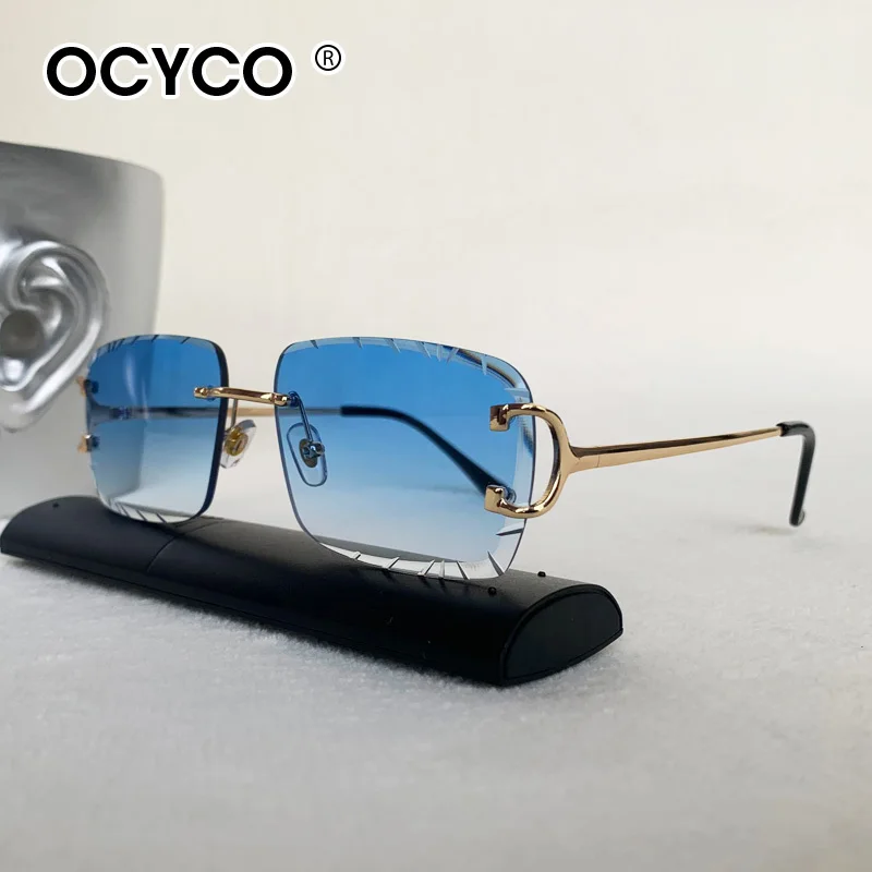 Modische Randlose Punk-Sonnenbrille für Herren 2026 Luxusmarke Kantlose Rahmenlose Sonnenbrillen für Männer Leopardenkopf-Brillen