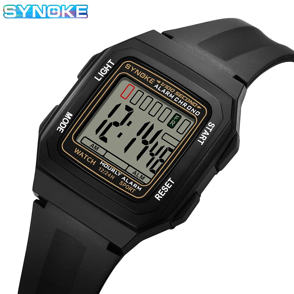 

Sports Digital Watch for Men: Water-Resistant, Stopwatch- Stylish Square Design for Precision Timing & Durability