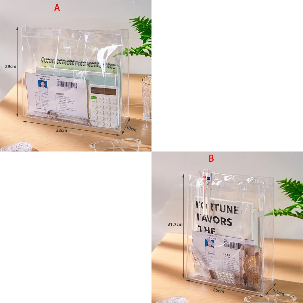 New Large Capacity Tutoring Bag Transparent Portable Handbag PVC Tote Boys Girls