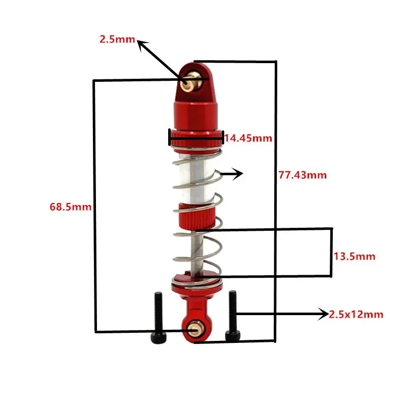 

MJX Hyper Go 14209 14210 14211 16207 16208 16209 16210 H16 4 шт. Металлический масляный амортизатор, демпфер, детали для обновления радиоуправляемого автомобиля, аксессуары