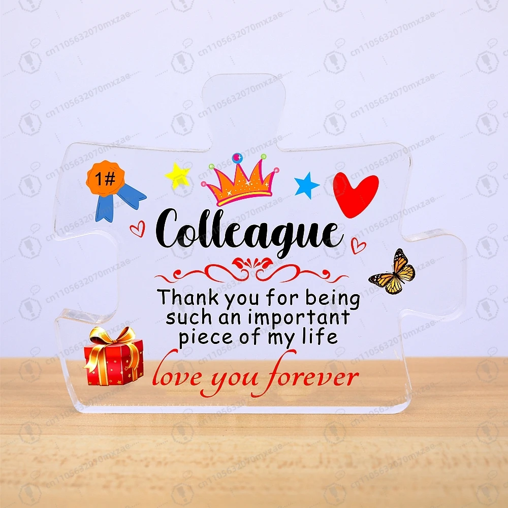 Blok Hadiah Akrilik Elegan & Praktis / Plakat Blok Puzzle - Hadiah Ulang Tahun, Thanksgiving & Natal