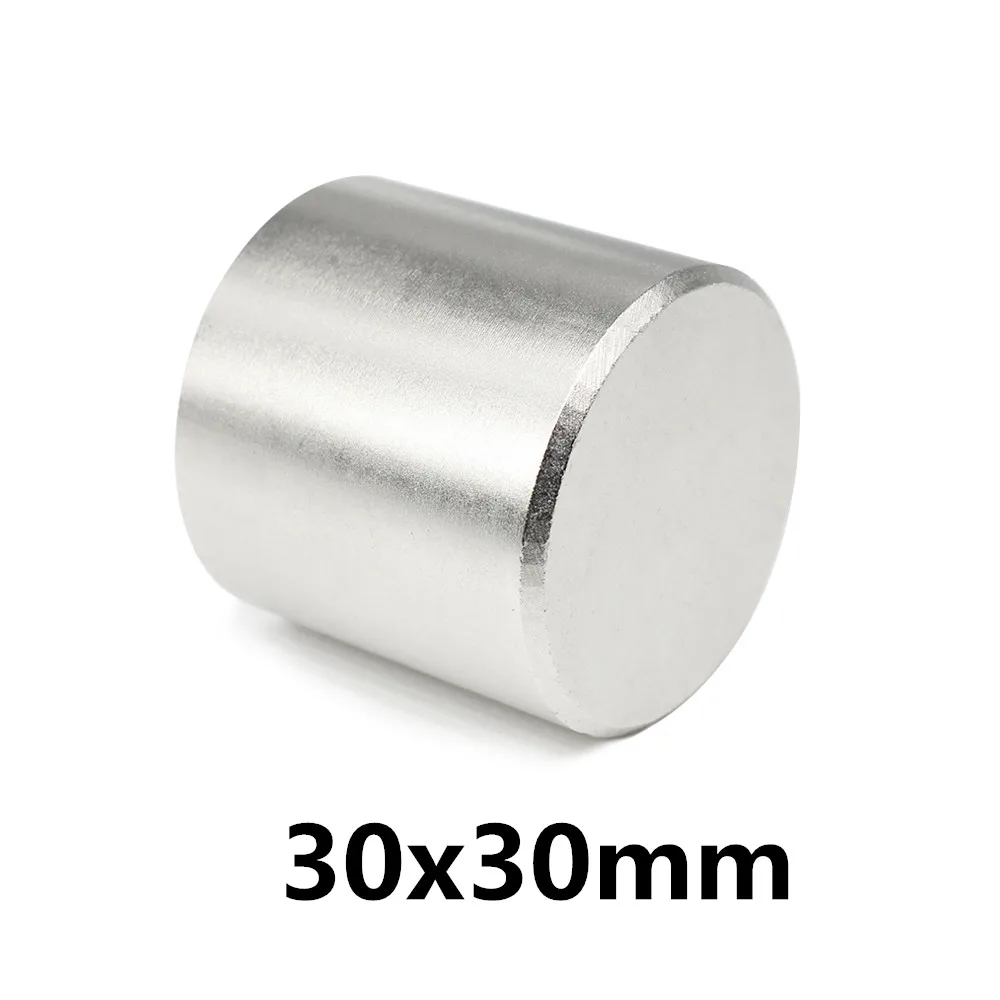 1/2PCS 30x30 Bulk Round Search Magnet N35 Thick Powerful Strong Magnetic Magnets 30x30mm N35 Circuler Neodymium Magnet 30*30 mm