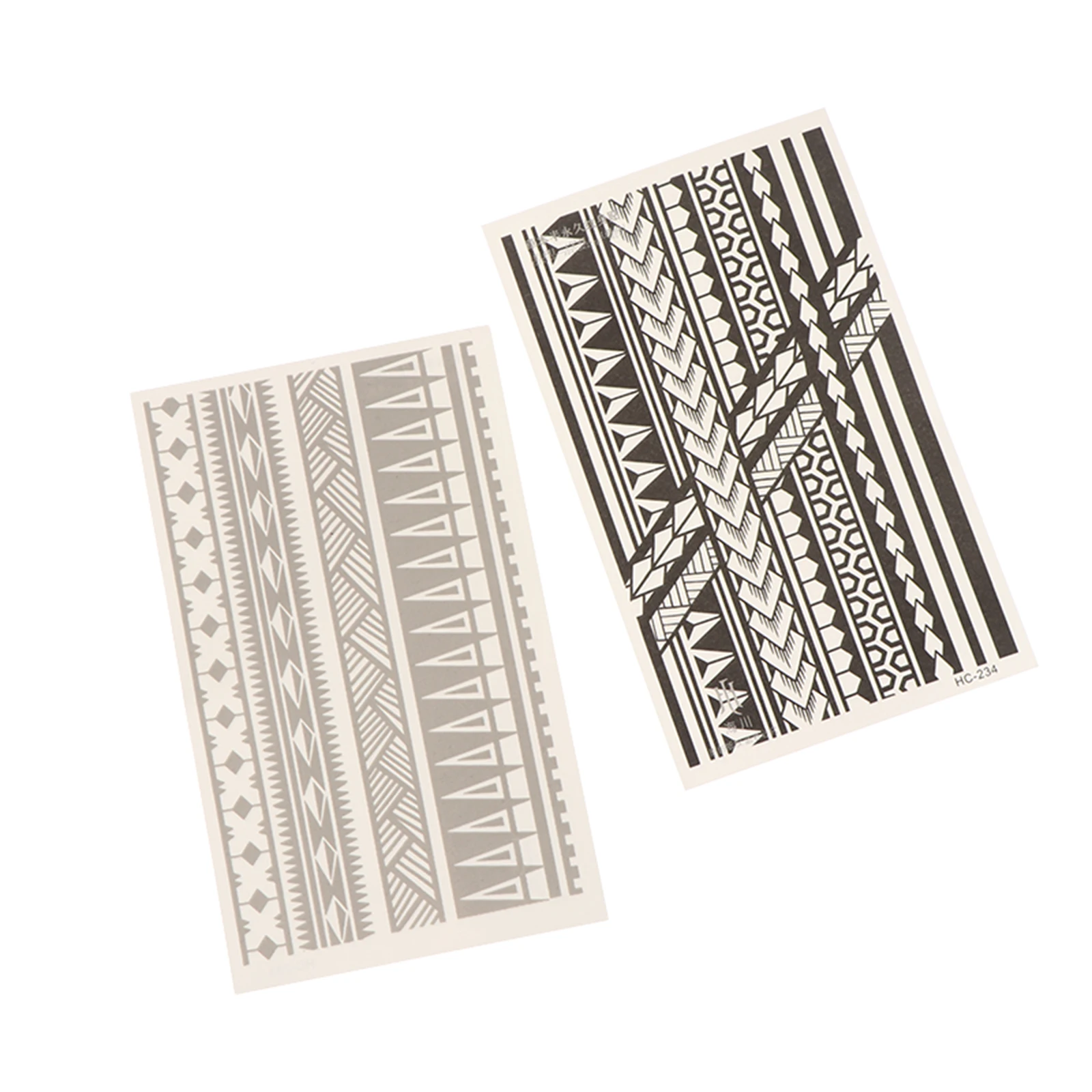 1 قطعة سوار نمط هندسي مقاوم للماء الذراع الفرقة الوشم المؤقت ، دائم 1-2 أسابيع ، الوشم وهمية واقعية شبه دائمة