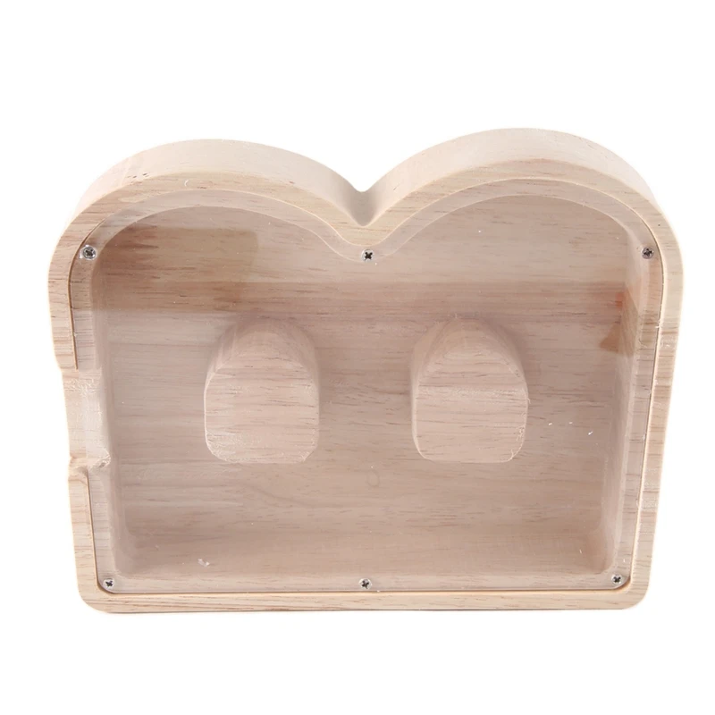 1 PCS Wooden Letter Piggy Bank English Alphabet Savings Jar Clear Glass Coin Saving Jar B