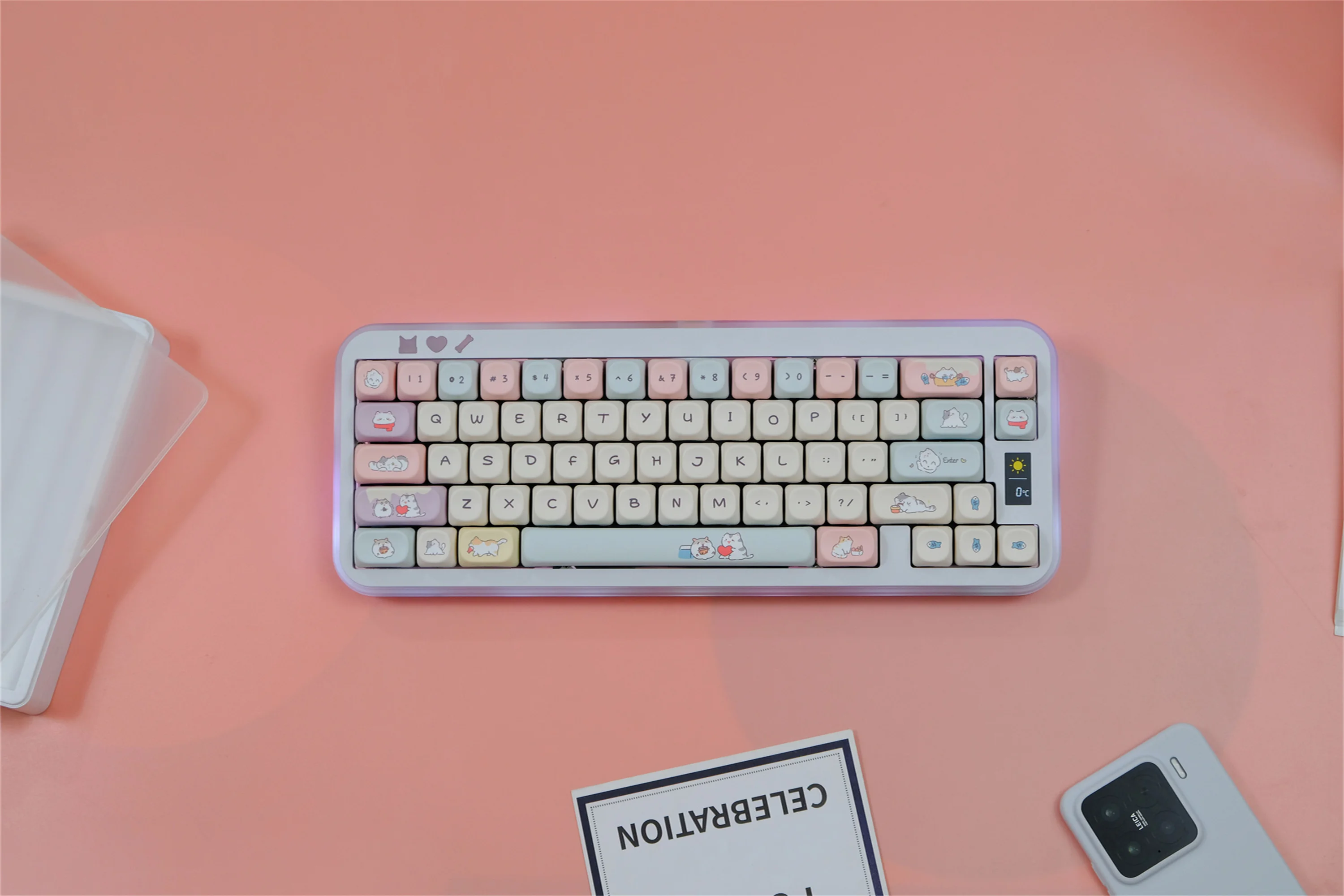 Cat Hide Seek Keycaps 126 Keys PBT Material MOA Profile DYE-SUB Personalized For CHERRY MX Switch Mechanical Keyboard Keycaps