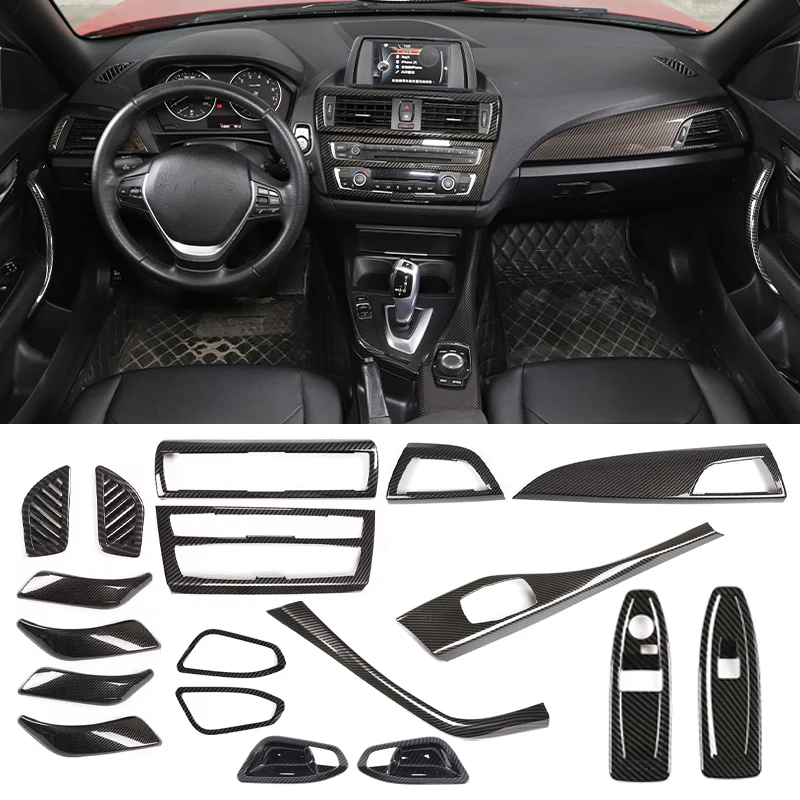 

ABS Carbon Fiber Car Center Control Interior Decoration Sticker For BMW 1 2 Series F20 F21 F22 F23 2012-2018 Car Accessories