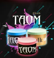 TAOM Billiards Snooker Professional Round Cue Chalk 2.0 Pyramid PYRO Blue Pink V10