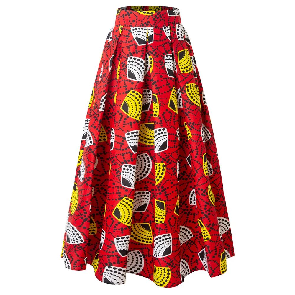 

Hot Sell African Skirts For Women Long Maxi Skirt High Waist Elegant Ankara Print Skirt For Party