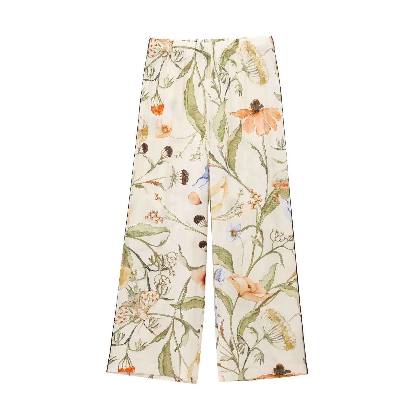 

2025 Spring New Women's Unique Design Sense Versatile Outfit Suitable Daily Casual Long-Sleeve Shirt & Wide-Leg Pants Set