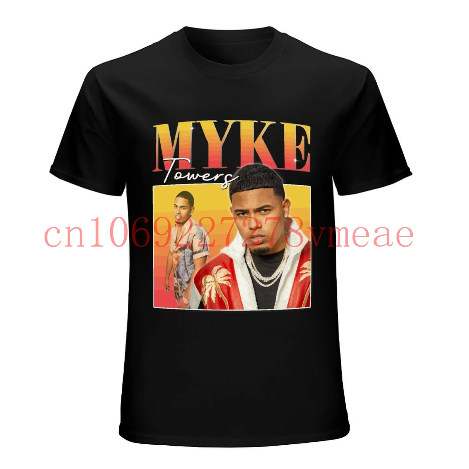 Myke towers T-Shirt Reggeaton fan art tee 90' s retro Latino vintage poster style rn t-shirt