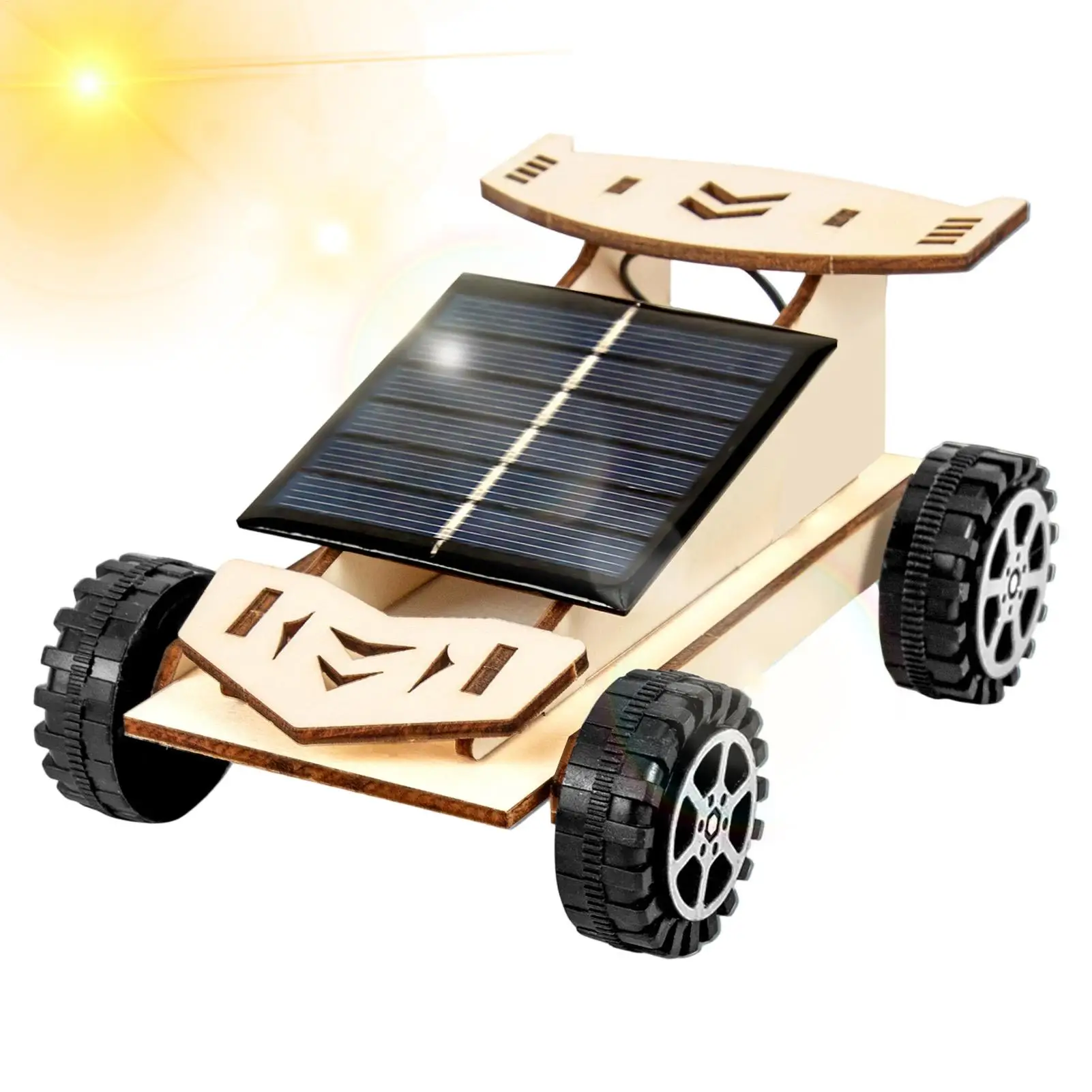 Solar Powered STEM Educational Car Kit, DIY Science Experiment Toy, Renewable Energy Building Project for Kids Home School