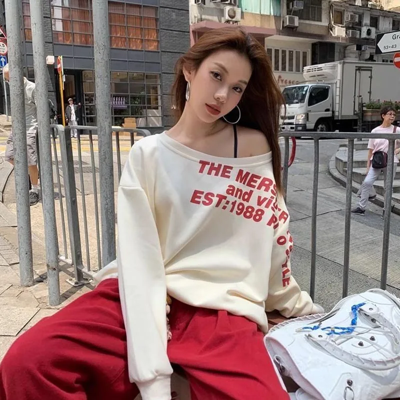 Y2k Sexy Oversize T shirt Women Streetwear Print Long sleeve Basic Top Lady Fall Winter Korean Fashion Oversized Tees Shirt