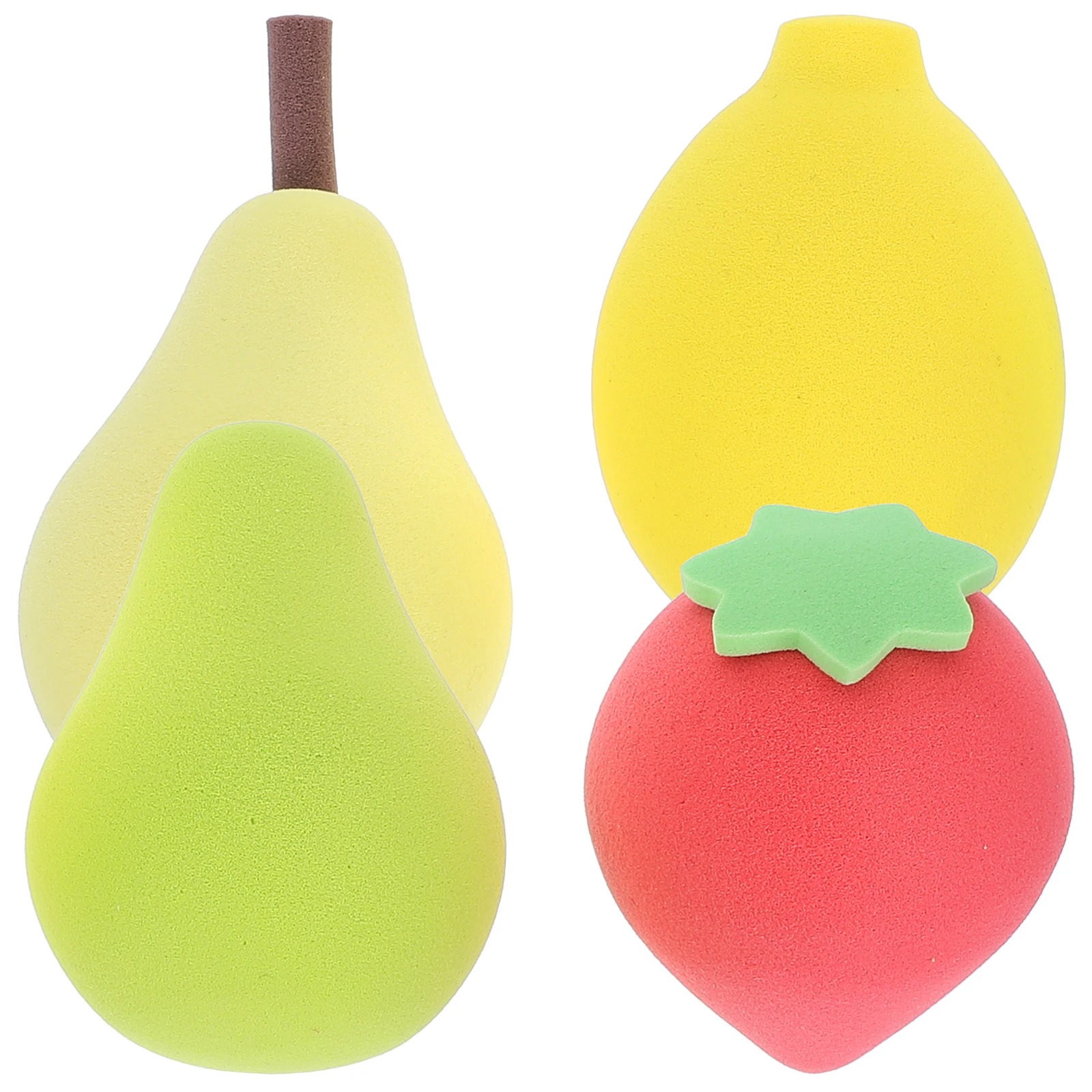 4 قطع من إسفنجات مكياج الفاكهة، بودرة صغيرة محمولة لكريم الأساس وخافي عيوب الرطب والجاف، أدوات تجميل ومستحضرات التجميل