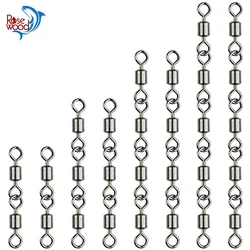 Rosewood Joint Rolling Swivels Fishing Connector Clip Stainless Steel Barrel Fishhooks Accessories Bass Sea Saltwater Tackle