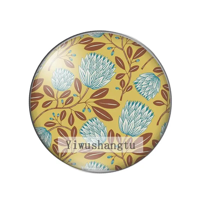 Art Oil painting flowers group pattern 10mm/12mm/20mm/25mm Round photo glass cabochon demo flat back Making findings