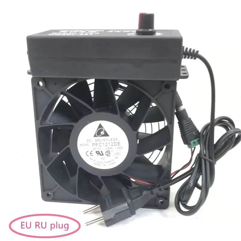 

New original 12CM 120 * 38MM violent high speed cooling fan 12V 4.8A PFC1212DE with 100-240V adjustable speed power controller