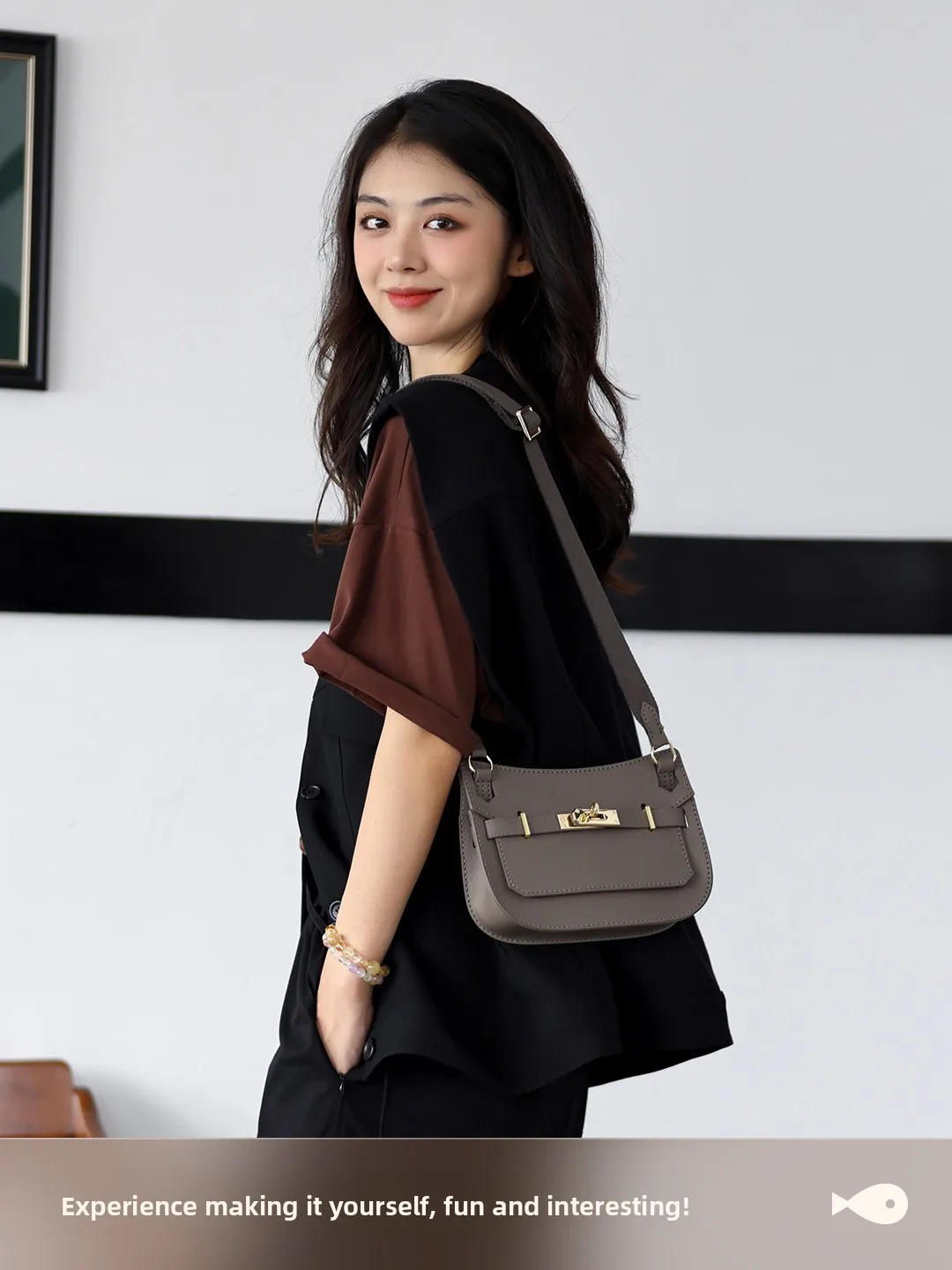 

Hanrted Gypsy Сумка через плечо Верхний слой из воловьей кожи Briti Sle Lo Bule Повседневная сумка через плечо с застежкой для молодежи