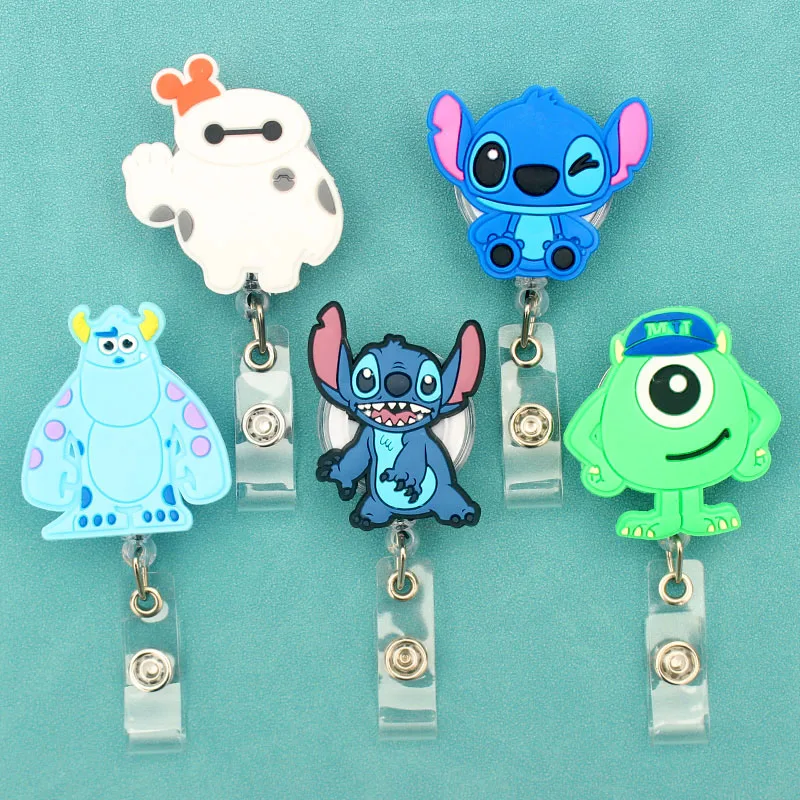 Cartoon Stitch Tigger Eeyore Card Accessory Badge Reel Holder Nurse Workers Retractable Name Enfermera Girl Boy ID Holder