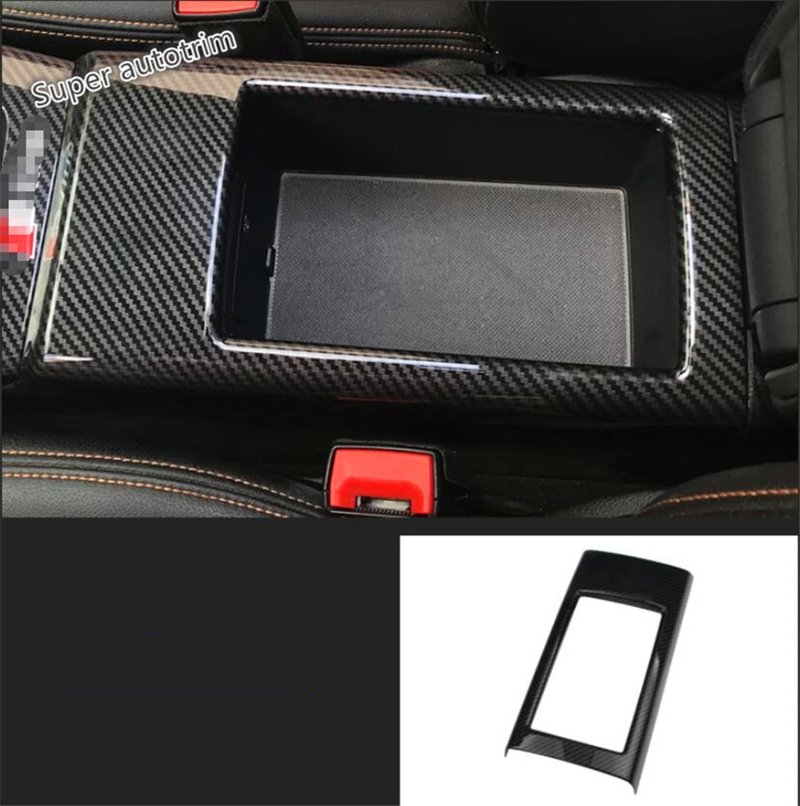 Central Control Armrest Storage Box Frame Panel Decoration Cover Trim For Audi A3 V8 2014 - 2019 ABS Carbon Fiber Accessories