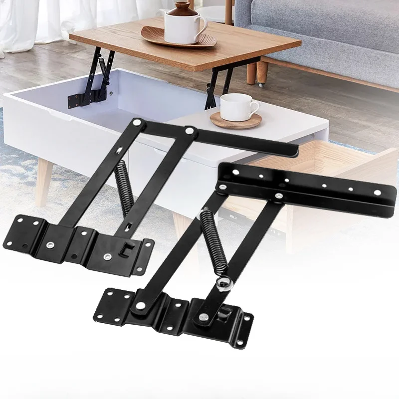 Durable Furniture Hinges with Multi-functional 2PCS Spring Type Pneumatic Desktop Lifter and Buffer Hardware Accessories