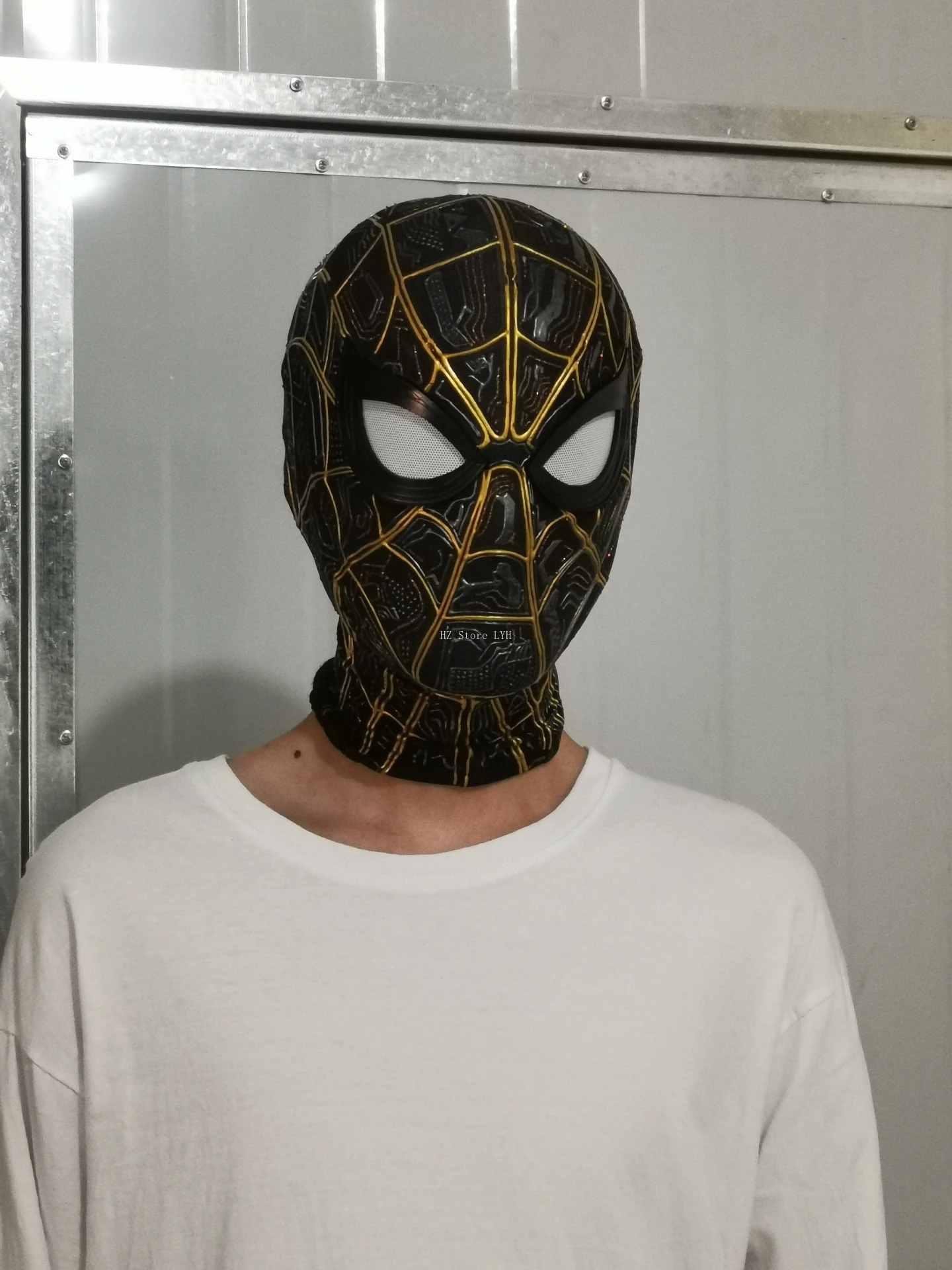 【Hello】ブラックスパイダーマンマスクのみ ブラック スパイダーマン マスク あごコントロール付き 移動目