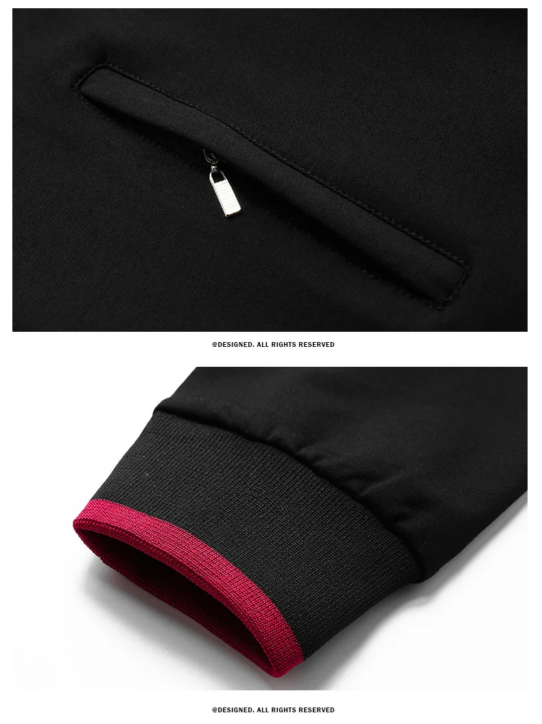 Herren-Trainingsanzüge 2-teiliges Set Stehkragen Reißverschlussjacke Hose mit elastischem Bund Frühling Herbst Freizeitkleidung für Väter mittleren Alters – Detail 15