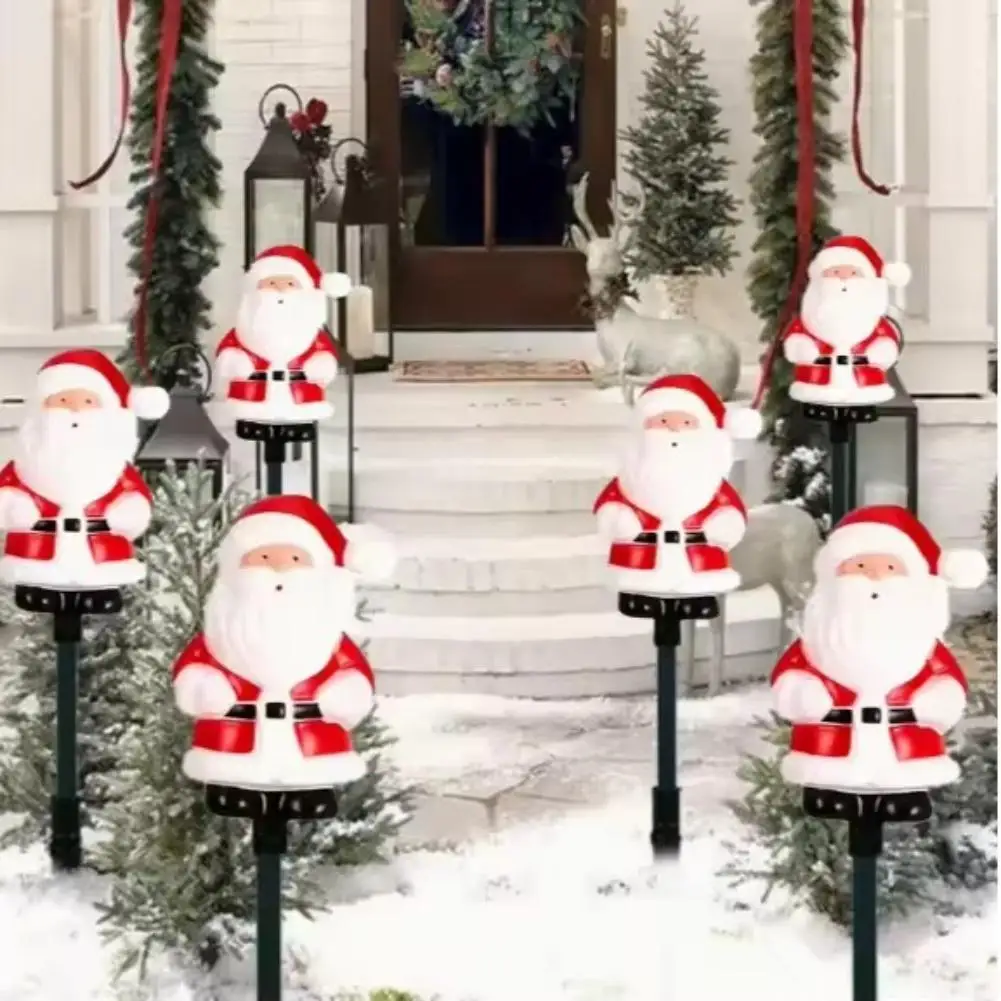 عيد الميلاد الأرض المكونات في أضواء الزنجبيل رجل سانتا كلوز في الهواء الطلق المنزل فناء الحديقة الديكور الشمسية الطابق المقبس أضواء الحديقة #6