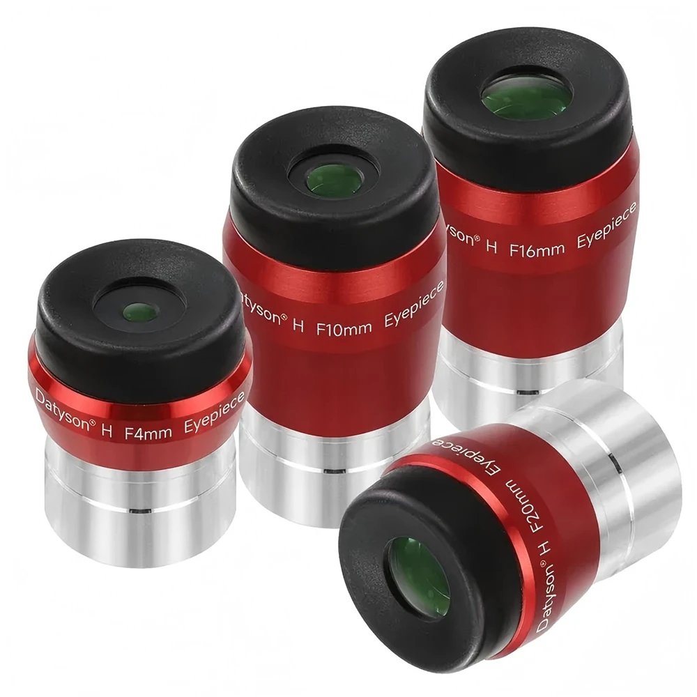 Datyson 1.25INCH Telescope Eyepiece Kit  4mm/10mm/16mm/20mm FMC Green Film Eyepiece for Planetary & Deep Sky Observation