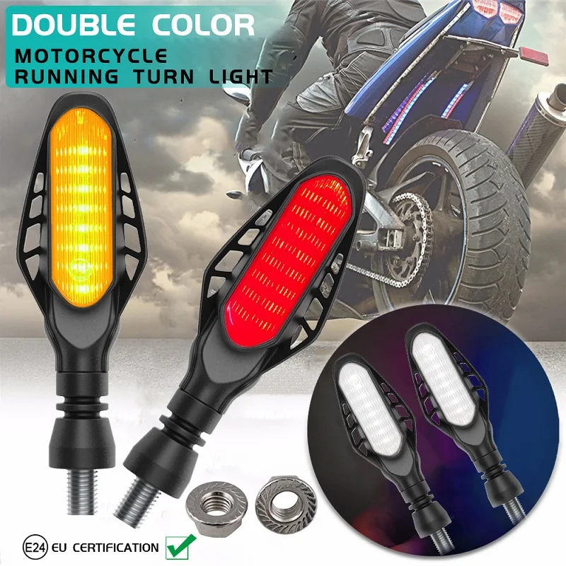 

Motorcycle LED Turn Signal Light Directional Indicators Stop Signal Light Flashing Rear Tail Brake Flasher Lamp Accesorios Moto