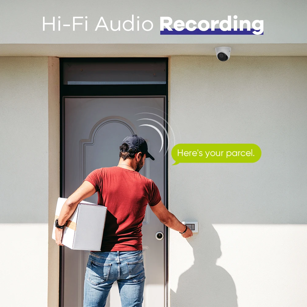 SANNCE 8CH NVR 5MP كاميرا مراقبة أمنية منزلية خارجية حماية شبكة IR ذكية IR رؤية نهارية/ليلية ميكروفون مدمج