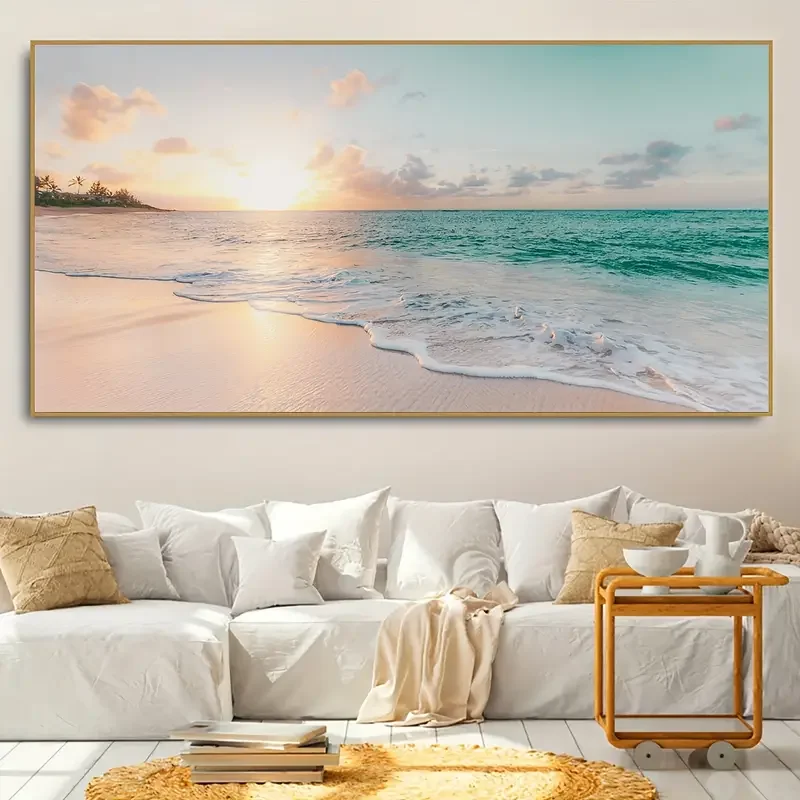 Современный художественный пейзаж без рамки, идеально подходит для декора стен, идеальный подарок для спальни, гостиной, кори...