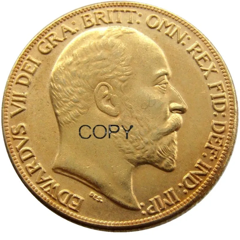 Crown Edward VII 1902 2 Pounds(2SLD) Gold Plated Copy Coins