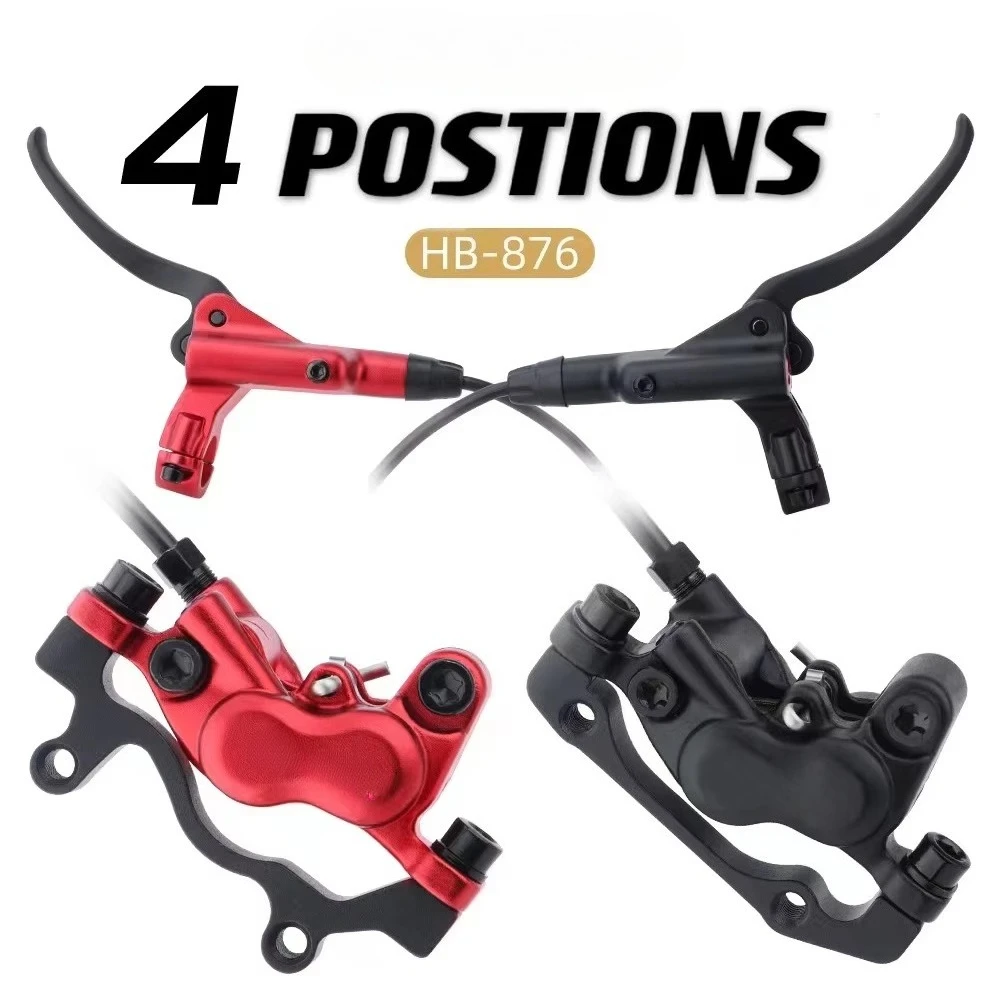 HB-876 4 Pistons Bicycle Hydraulic Brake Mountain Bike Disc Brake Front 800mm/rear 1400mm Mtb Brakes Hydraulic Set