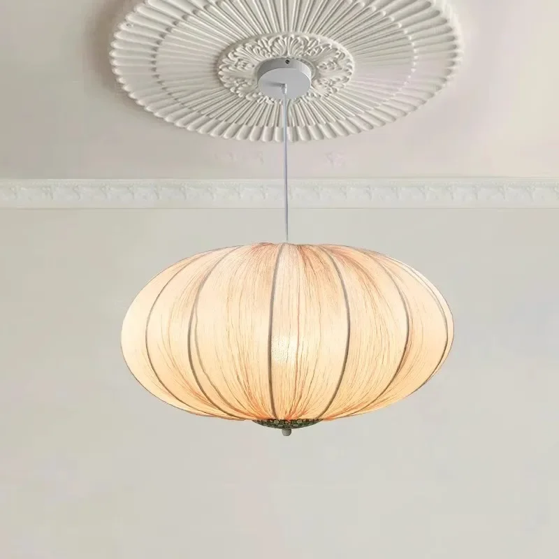 

French vintage pendant light bedroom vintage pink lantern master bedroom study dining room silk pendant light