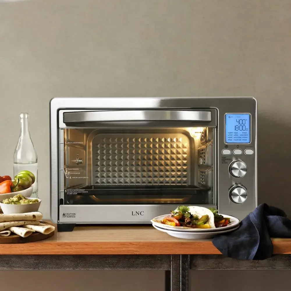 Air Fryer Toaster Oven 12-in-1 Countertop Oven with Speedy Convection Large 34 QT Capacity 1750W Stainless Steel Gray