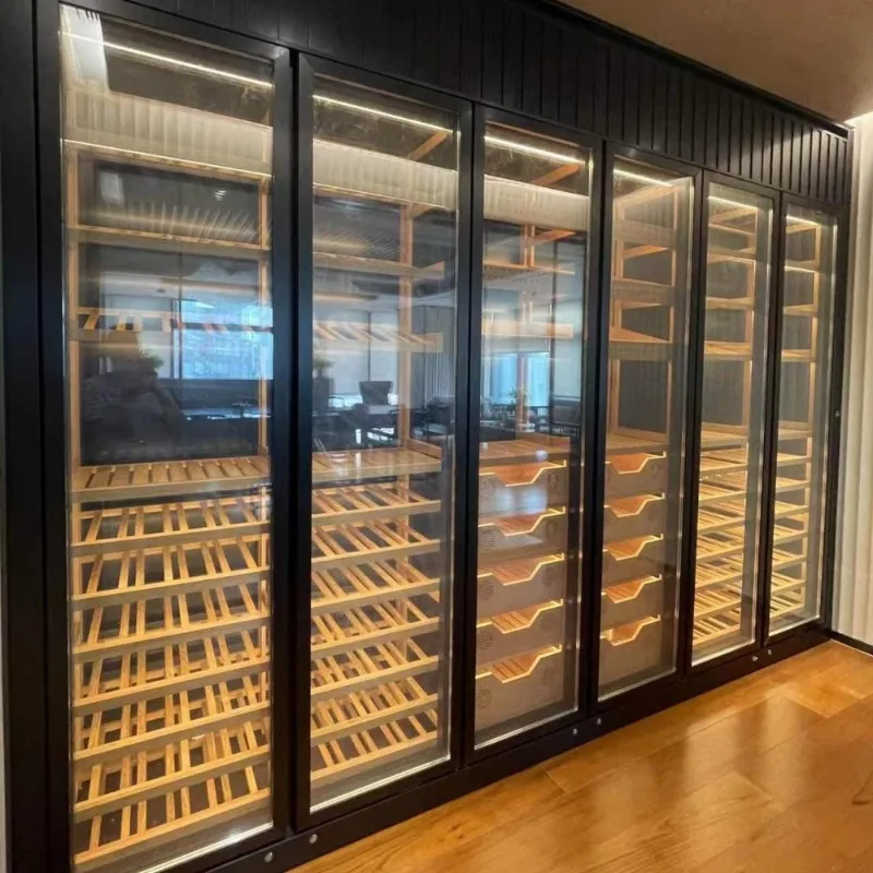 Airo Luxury Modern Built-In Stainless Steel Wine Cabinet Eco-Friendly Large Capacity Constant-Temperature Beverage Coolers Glass
