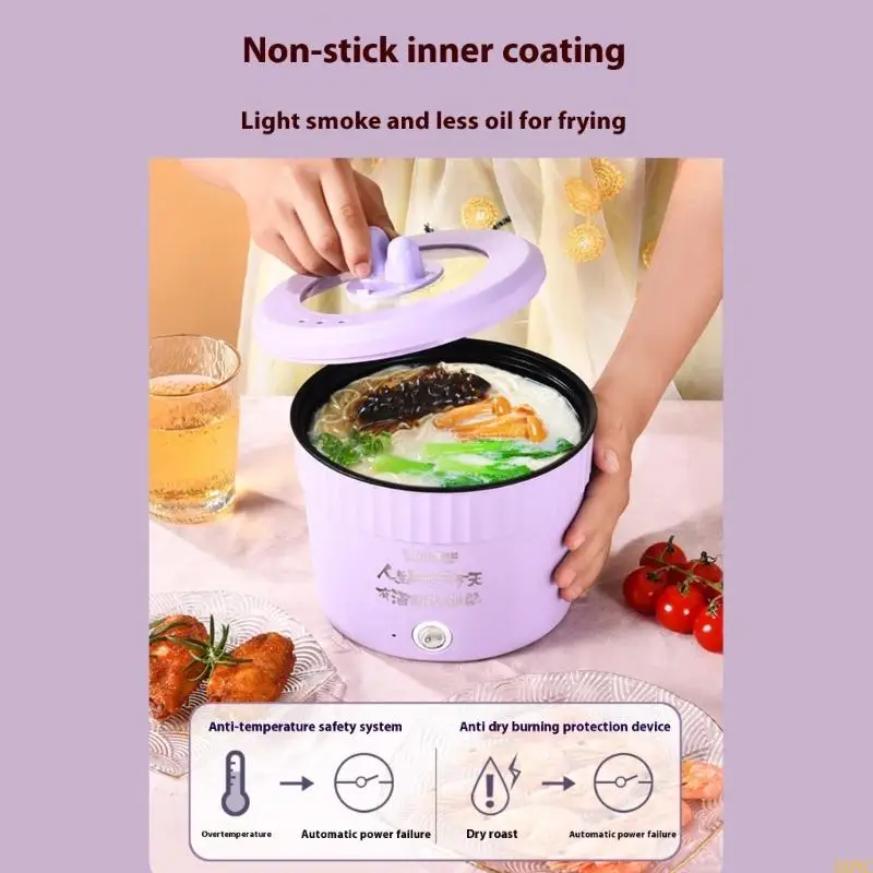 A0NC 전기 핫 포트 휴대용 인 스틱 프라이팬 휴대용 여행용 밥솥 스테이크