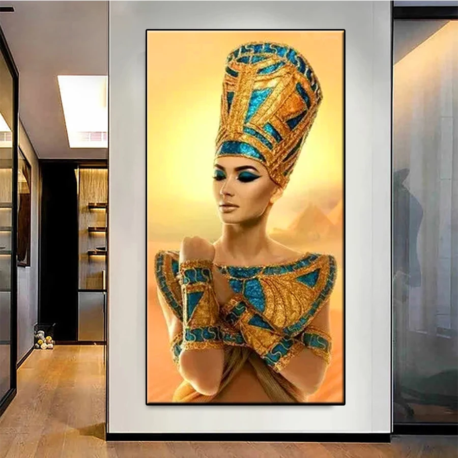 Diamond Painting Retro Egyptian Queen Pyramid 5d Cross Stitch Diamond Embroidery Mosaic Gift Home Decor Needlework Picture