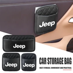 1pc PU Leather Car Storage Bag Organizer Pocket Auto Accessorie For JEEP Renegade Patriot Weangler Cherokee Compass Hawk Rubicon