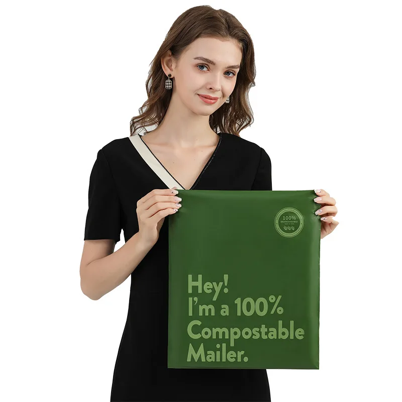 20pcs Degradable Bag Thickened Waterproof Bag Environmental Compostable Biodegradable Express Logistics Packaging Bag