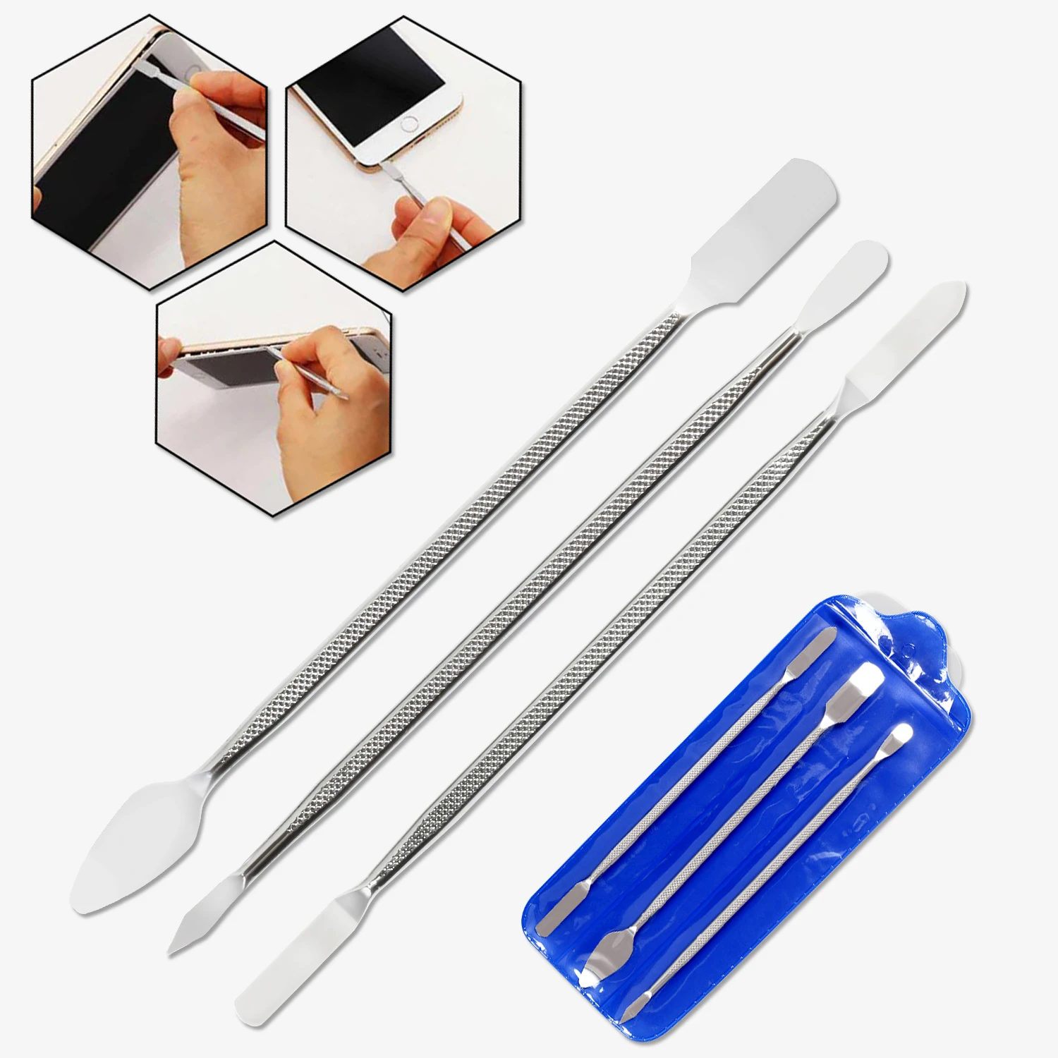 

Universal Phone Repair Tools Kit Disassembly Blades Pry Opening Tool Metal Crowbar Disassemble Kit Phone Spatula Hand Tools Set