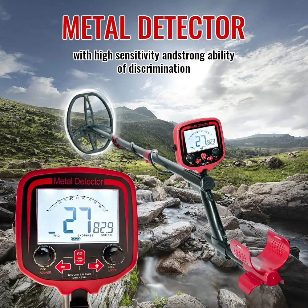 MD860 Treasure Hunter Metal Detector Pinpointer Underground Depth Detection Waterproof Coil Adjustable Sensitivity Gold Finder
