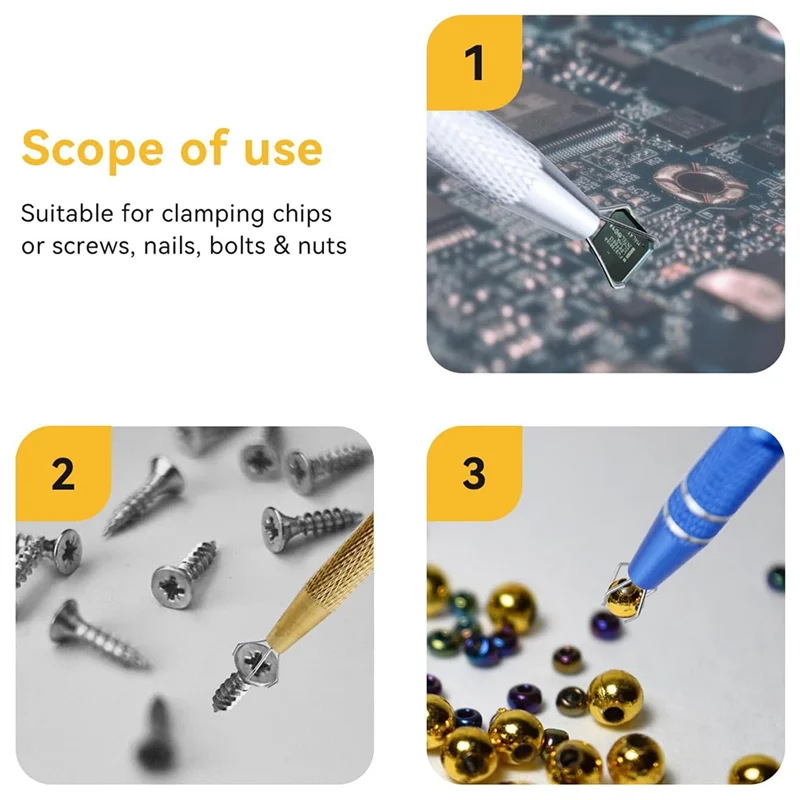【Limited Time Offer】4 Pcs Jeweler's Pick Up Tool, Stainless Steel Piercing Ball Grabber-Tool, Pearl Grabber-Pick Up Tool With 4