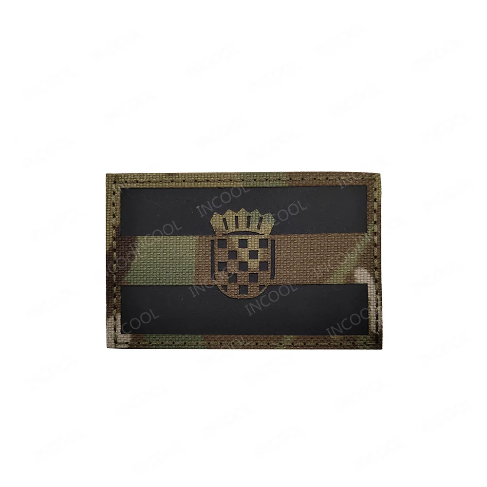 Kroatië Vlag Geborduurde Patch Hrvatska Vlaggen Reflecterende Patches Kroatisch PVC Rubber Decoratieve Armband Schouder Badge Applicaties